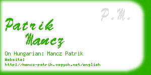 patrik mancz business card